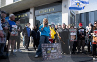 Borehamwood weekly vigil to remember Israeli hostages still in captivity and those murdered on 7th October 2023. Borehamwood, Hertfordshire, Great Britain 
18th April 2025