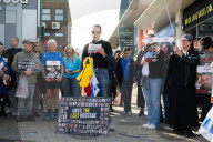 Borehamwood weekly vigil to remember Israeli hostages still in captivity and those murdered on 7th October 2023. Borehamwood, Hertfordshire, Great Britain 
18th April 2025