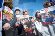 Borehamwood weekly vigil to remember Israeli hostages still in captivity and those murdered on 7th October 2023. Borehamwood, Hertfordshire, Great Britain 
18th April 2025
