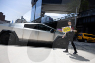 Protest Against Billionaire Elon Musk At Manhattan Tesla Showroom 