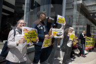 Protest Against Billionaire Elon Musk At Manhattan Tesla Showroom 