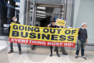 Protest Against Billionaire Elon Musk At Manhattan Tesla Showroom 