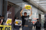 Protest Against Billionaire Elon Musk At Manhattan Tesla Showroom 