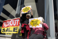 Protest Against Billionaire Elon Musk At Manhattan Tesla Showroom 