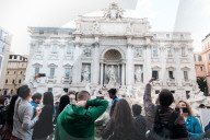 Tourists In The Historic Center Of Rome