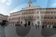 Tourists In The Historic Center Of Rome