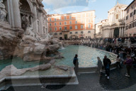 Tourists In The Historic Center Of Rome