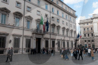 Tourists In The Historic Center Of Rome