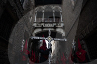 Holy Week: Good Friday Procession In Barcelona.