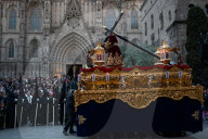 Holy Week: Good Friday Procession In Barcelona.