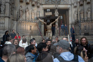 Holy Week: Good Friday Procession In Barcelona.