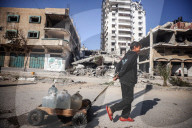 Water Containers In Gaza City