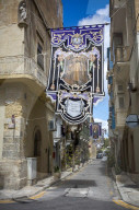 Holy Week decorations in Valletta, Malta