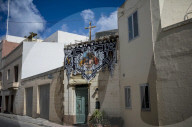 Holy Week decorations in Valletta, Malta