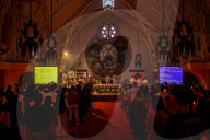 Catholic Faithful Light Candles At Easter Vigil Procession In Nepal.