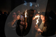 Palestinian Christians Celebrate Holy Fire In Jerusalem 