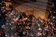 Palestinian Christians Celebrate Holy Fire In Jerusalem 