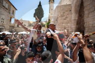 Palestinian Christians Celebrate Holy Fire In Jerusalem 