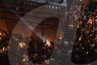 Palestinian Christians Celebrate Holy Fire In Jerusalem 