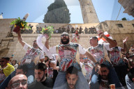 Palestinian Christians Celebrate Holy Fire In Jerusalem 