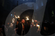 Palestinian Christians Celebrate Holy Fire In Jerusalem 
