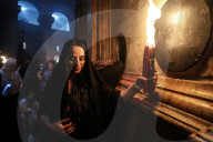 Palestinian Christians Celebrate Holy Fire In Jerusalem 