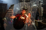 Palestinian Christians Celebrate Holy Fire In Jerusalem 