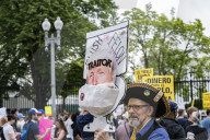 Anti  ICE And Trump Protests Out Side The White House 
