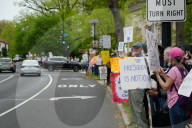 Anti-Trump Protesters Gather Outside The Vice President's House.
