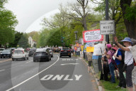 Anti-Trump Protesters Gather Outside The Vice President's House.