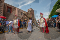 Stations Of The Cross For Passion Of Christ In Queretaro