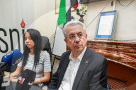 Mustafa Barghouti Holds Press Conference In Tunis