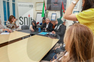 Mustafa Barghouti Holds Press Conference In Tunis