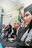 Mustafa Barghouti Holds Press Conference In Tunis