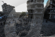 Israeli bombing leaves large crater in Gaza