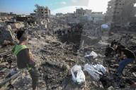 Israeli bombing leaves large crater in Gaza
