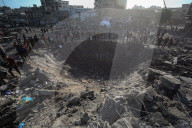 Israeli bombing leaves large crater in Gaza