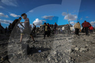 Israeli bombing leaves large crater in Gaza