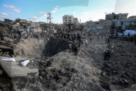 Israeli bombing leaves large crater in Gaza