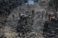 Israeli bombing leaves large crater in Gaza