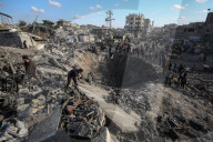 Israeli bombing leaves large crater in Gaza