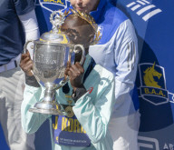 John Korir of Kenya wins Boston Marathon