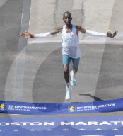 John Korir of Kenya wins Boston Marathon