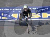 Swiss Marcel Hug wins mens wheelchair Boston Marathon