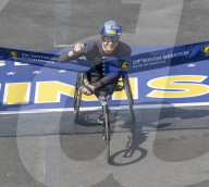 Swiss Marcel Hug wins mens wheelchair Boston Marathon