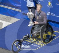 Swiss Marcel Hug wins mens wheelchair Boston Marathon