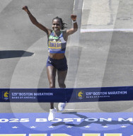 Kenya's Sharon Lokedi wins Boston Marathon
