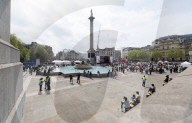 St George's Day celebrations at Trafalgar Square, London, UK. 