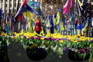 Tulips in full blossom in Kyiv’s Maidan Nezalezhnosti