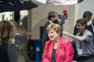 Kristalina Georgieva Managing Director Heads To A Interview With Bloomberg Tv 